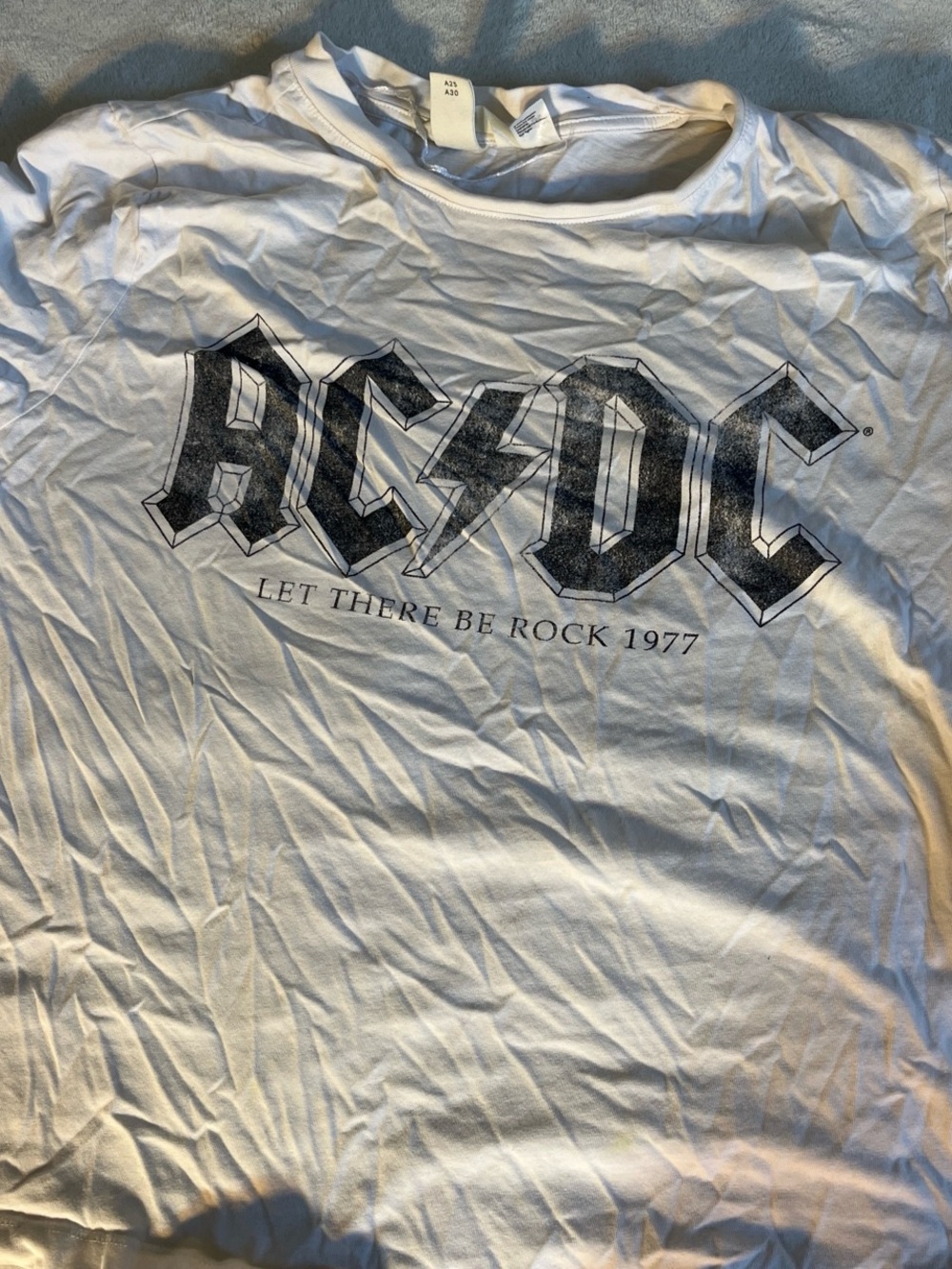 AC/DC White Logo Tag Tee